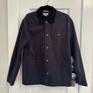 J.Crew Men’s Wallace & Barnes Navy Chore Coat with Corduroy Collar